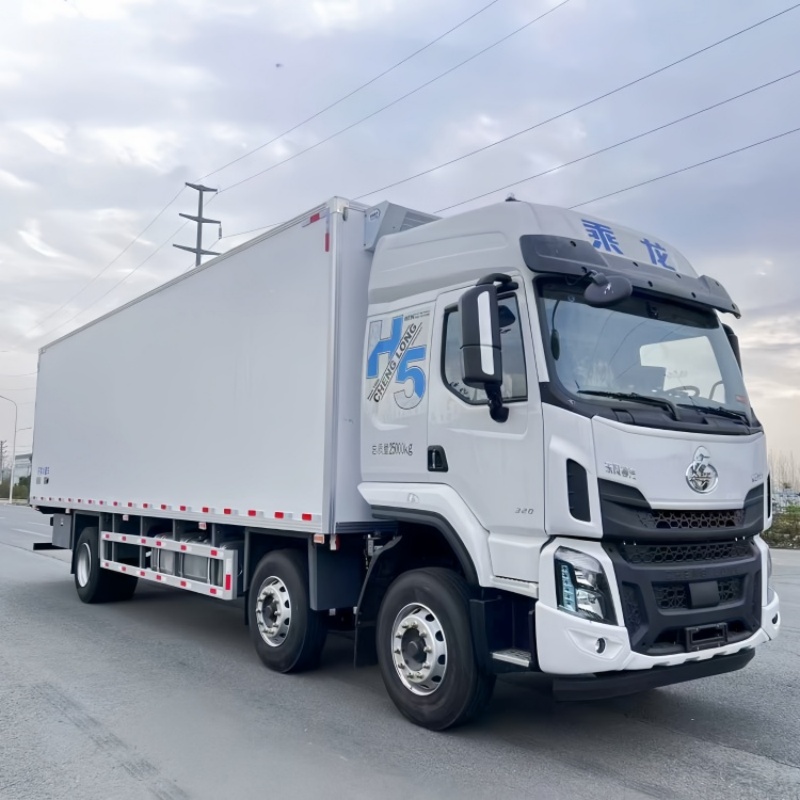 New Liuqi Motor manual diesel 6x2 refrigerated truck with a 9.4-meter refrigerated box, used for transporting ice cream and pharmaceuticals